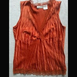 Worthington Sleeveless lace trim Blouse